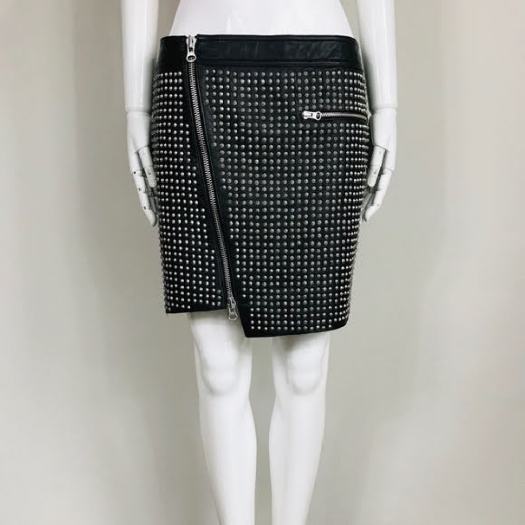 Nwt Pam And Gela Studded Skirt With Rips